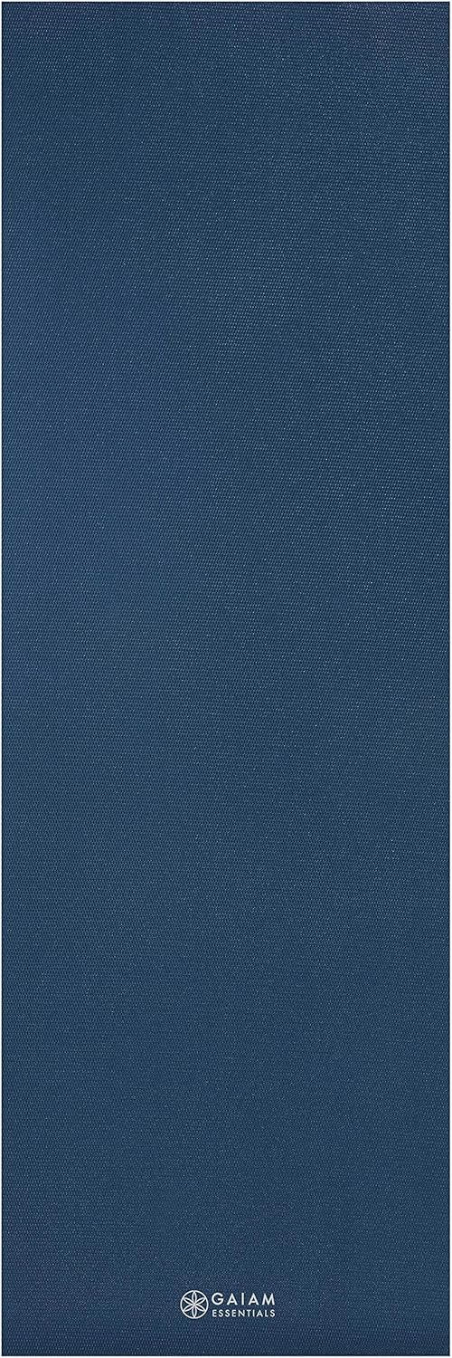Essentials 1/4" Thin (6mm) Yoga & Pilates, Fitness & Exercise Mat with Easy-Cinch Carrier Strap Cusion Support For Fitness and Gym Workouts
