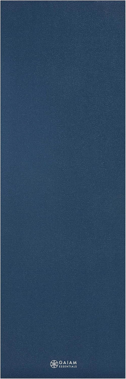 Essentials 1/4" Thin (6mm) Yoga & Pilates, Fitness & Exercise Mat with Easy-Cinch Carrier Strap Cusion Support For Fitness and Gym Workouts