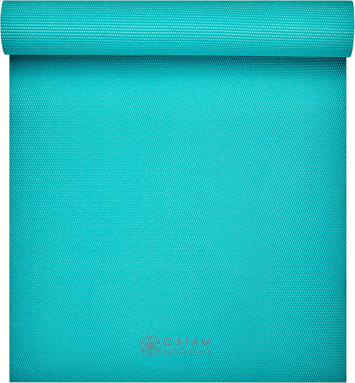 Essentials 1/4" Thin (6mm) Yoga & Pilates, Fitness & Exercise Mat with Easy-Cinch Carrier Strap Cusion Support For Fitness and Gym Workouts