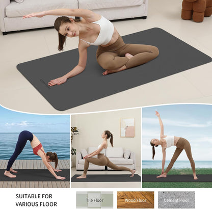 Extra Wide & Thick 8mm Yoga Mat, 72"x31.5" | Large Non Slip Exercise Mat, Premium POE Material, Superior Cushioning & Stability, With Strap for Home Gym, Pilates