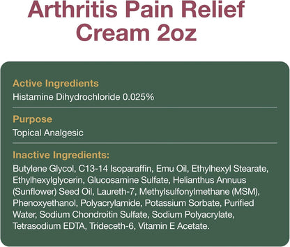 Arthritis Pain Relief Cream, 4 oz Jar