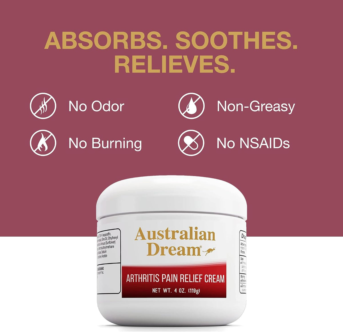 Arthritis Pain Relief Cream, 4 oz Jar