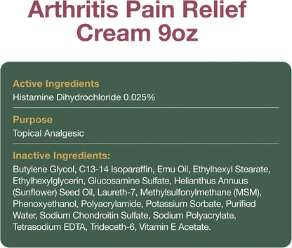 Arthritis Pain Relief Cream, 4 oz Jar