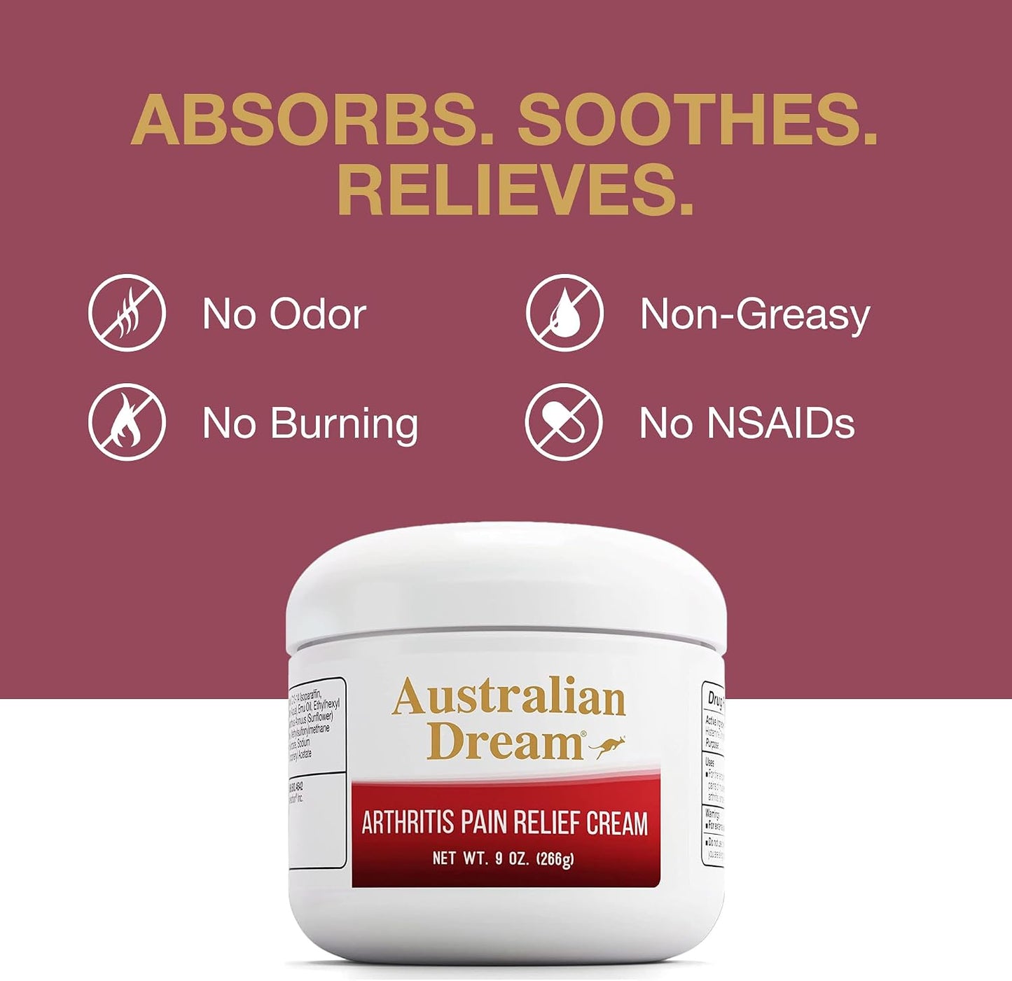 Arthritis Pain Relief Cream, 4 oz Jar