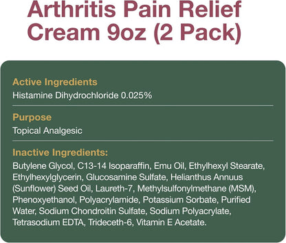 Arthritis Pain Relief Cream, 4 oz Jar