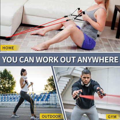 Resistance Bands, Exercise Bands, Workout Bands with Handles, Door Anchor and Ankle Straps, 5 Resistance Levels Fitness Bands for Strength Training, Physical Therapy, and Home Gym Equipment