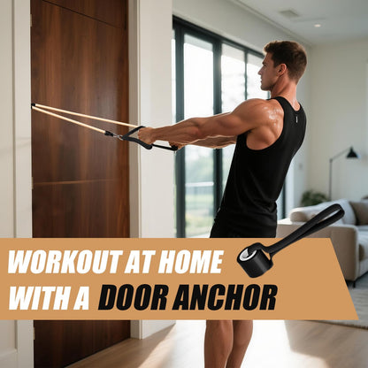 Resistance Bands, Exercise Bands, Workout Bands with Handles, Door Anchor and Ankle Straps, 5 Resistance Levels Fitness Bands for Strength Training, Physical Therapy, and Home Gym Equipment