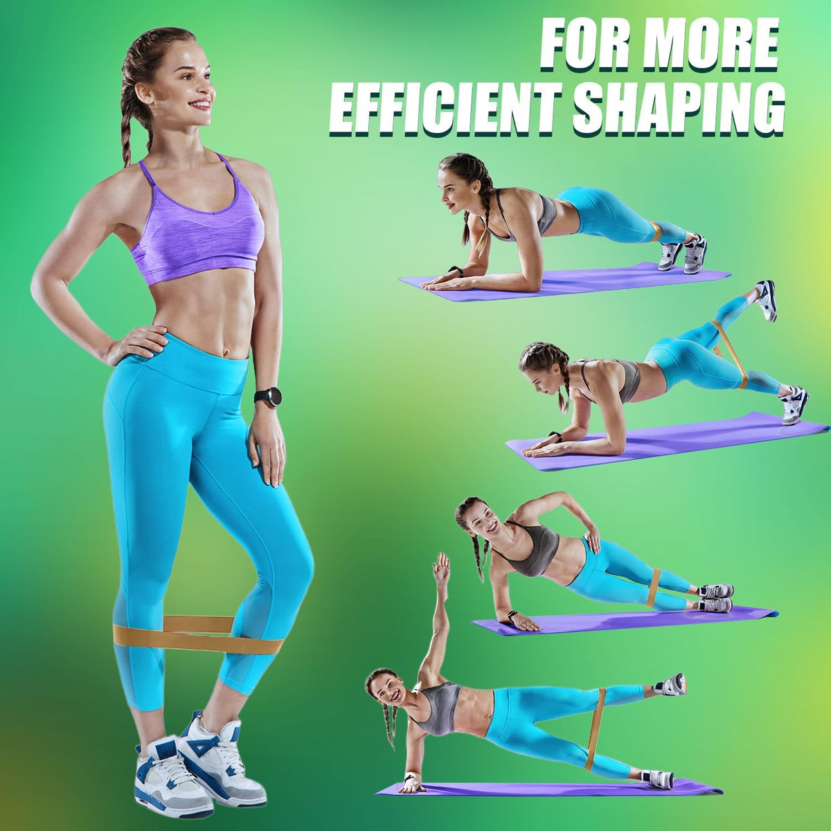 Resistance Bands, Exercise Bands, Workout Bands with Handles, Door Anchor and Ankle Straps, 5 Resistance Levels Fitness Bands for Strength Training, Physical Therapy, and Home Gym Equipment