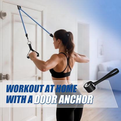 Resistance Bands, Exercise Bands, Workout Bands with Handles, Door Anchor and Ankle Straps, 5 Resistance Levels Fitness Bands for Strength Training, Physical Therapy, and Home Gym Equipment