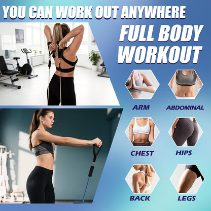 Resistance Bands, Exercise Bands, Workout Bands with Handles, Door Anchor and Ankle Straps, 5 Resistance Levels Fitness Bands for Strength Training, Physical Therapy, and Home Gym Equipment