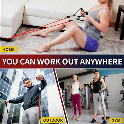 Resistance Bands, Exercise Bands, Workout Bands with Handles, Door Anchor and Ankle Straps, 5 Resistance Levels Fitness Bands for Strength Training, Physical Therapy, and Home Gym Equipment