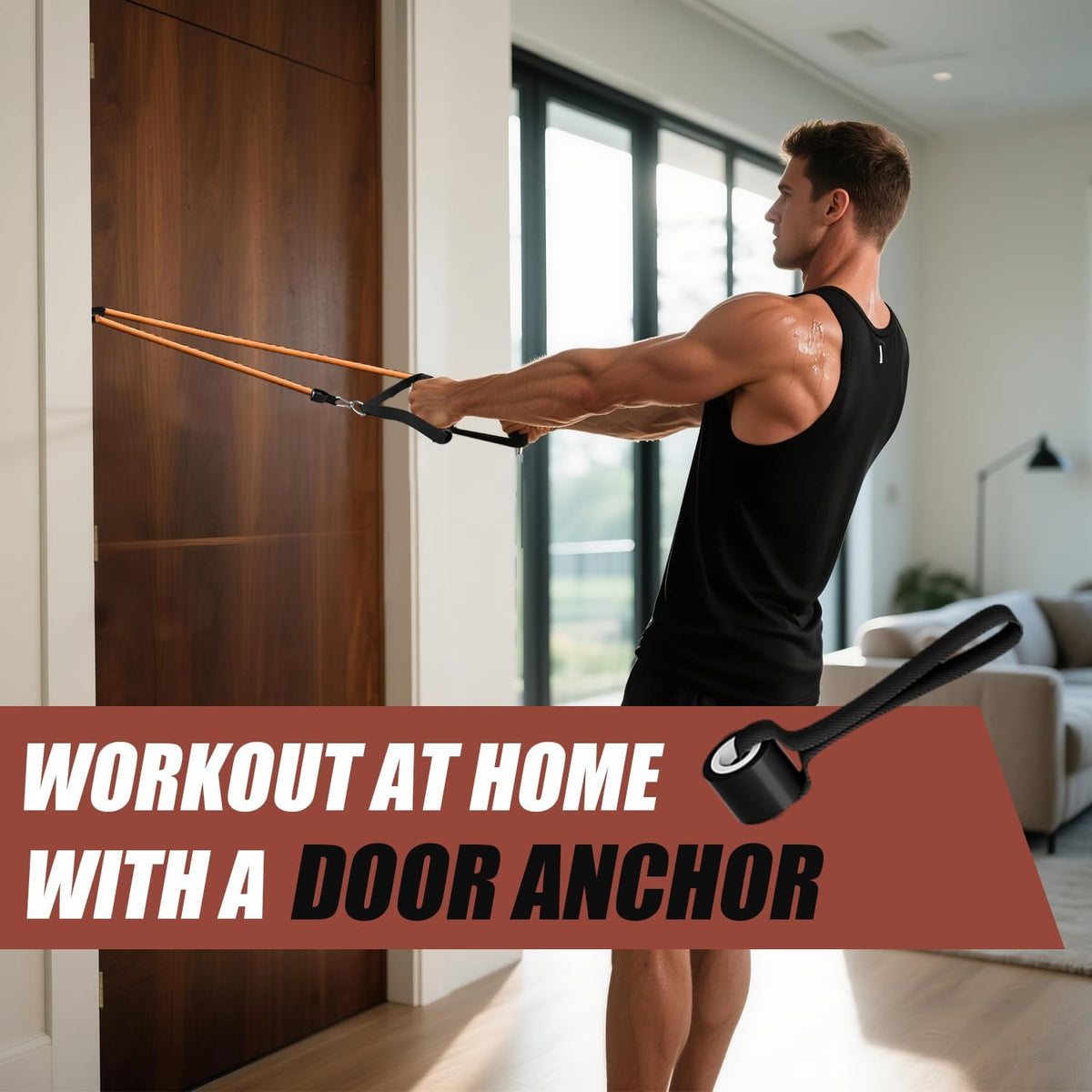 Resistance Bands, Exercise Bands, Workout Bands with Handles, Door Anchor and Ankle Straps, 5 Resistance Levels Fitness Bands for Strength Training, Physical Therapy, and Home Gym Equipment