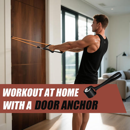 Resistance Bands, Exercise Bands, Workout Bands with Handles, Door Anchor and Ankle Straps, 5 Resistance Levels Fitness Bands for Strength Training, Physical Therapy, and Home Gym Equipment