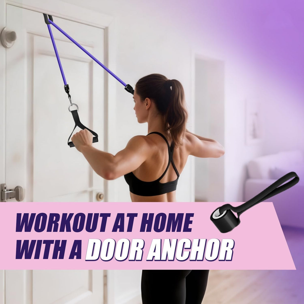 Resistance Bands, Exercise Bands, Workout Bands with Handles, Door Anchor and Ankle Straps, 5 Resistance Levels Fitness Bands for Strength Training, Physical Therapy, and Home Gym Equipment