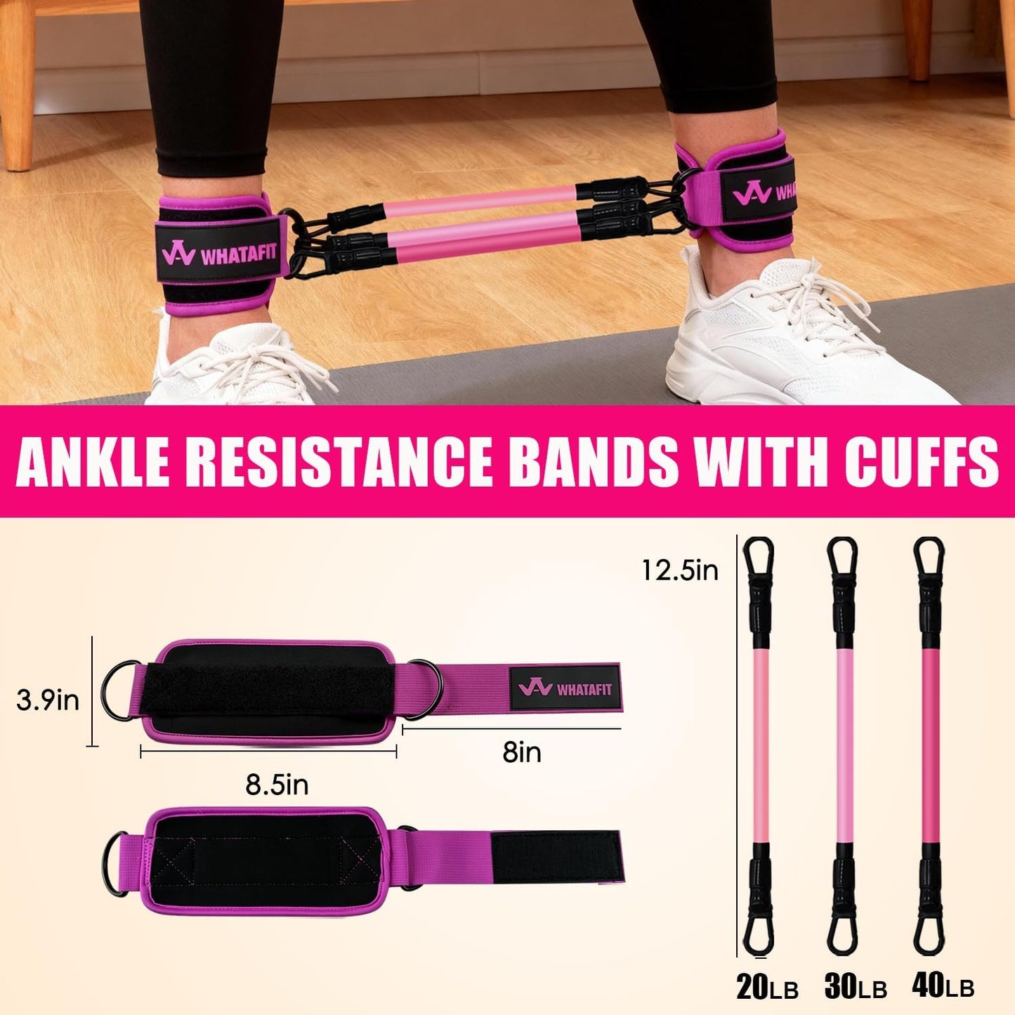 Resistance Bands, Exercise Bands, Workout Bands with Handles, Door Anchor and Ankle Straps, 5 Resistance Levels Fitness Bands for Strength Training, Physical Therapy, and Home Gym Equipment