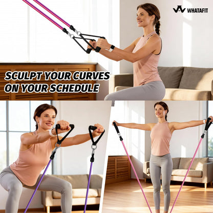 Resistance Bands, Exercise Bands, Workout Bands with Handles, Door Anchor and Ankle Straps, 5 Resistance Levels Fitness Bands for Strength Training, Physical Therapy, and Home Gym Equipment