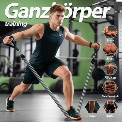 Resistance Bands, Exercise Bands, Workout Bands with Handles, Door Anchor and Ankle Straps, 5 Resistance Levels Fitness Bands for Strength Training, Physical Therapy, and Home Gym Equipment