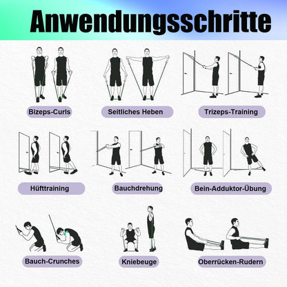 Resistance Bands, Exercise Bands, Workout Bands with Handles, Door Anchor and Ankle Straps, 5 Resistance Levels Fitness Bands for Strength Training, Physical Therapy, and Home Gym Equipment