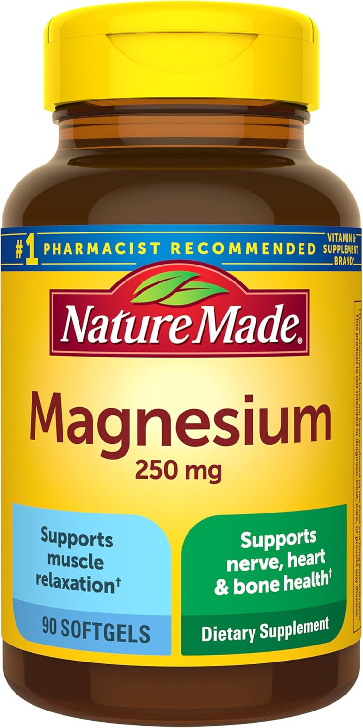 Nature Made Magnesium Oxide 250 mg for Muscle Relaxation, 200 Tablets