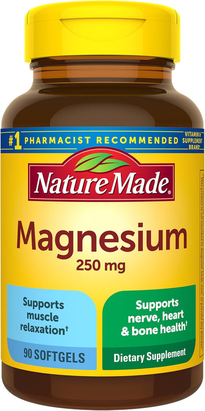 Nature Made Magnesium Oxide 250 mg for Muscle Relaxation, 200 Tablets