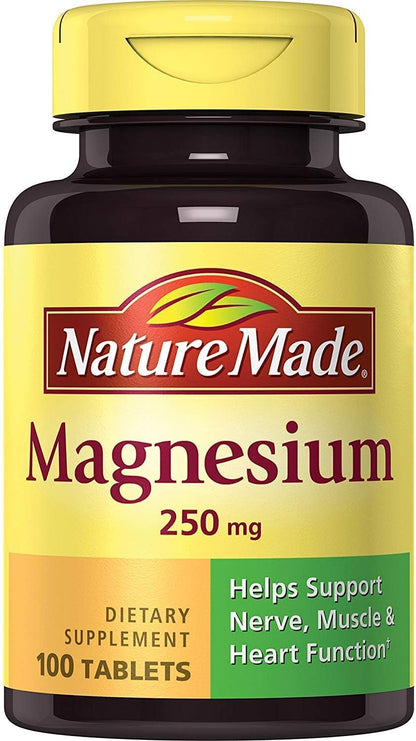 Nature Made Magnesium Oxide 250 mg for Muscle Relaxation, 200 Tablets