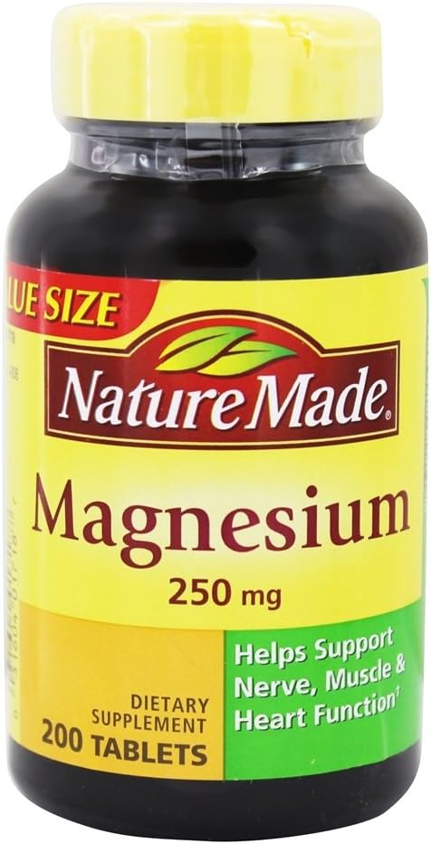 Nature Made Magnesium Oxide 250 mg for Muscle Relaxation, 200 Tablets