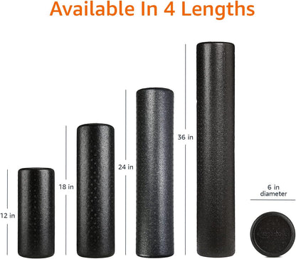 High Density Foam Roller for Exercise and Recovery, 24 Inches, Black