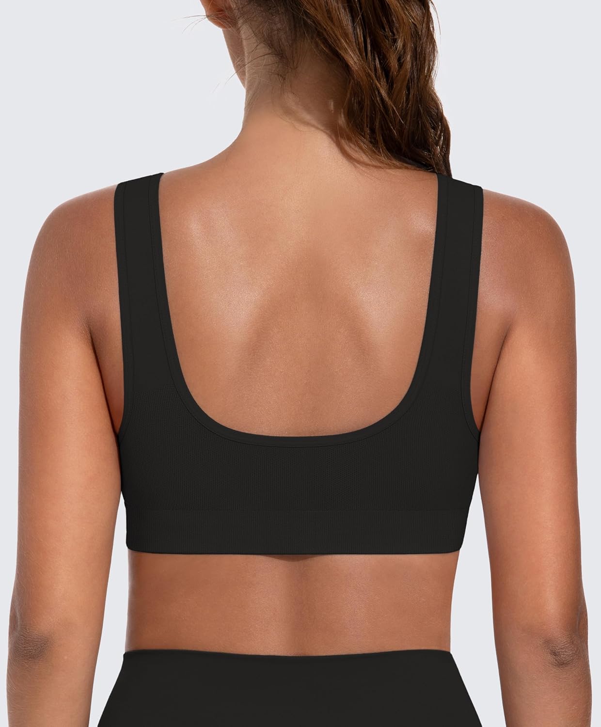 Light Impact Seamless Sports Bras for Women - Wireless Stretchy Comfort Yoga Bra