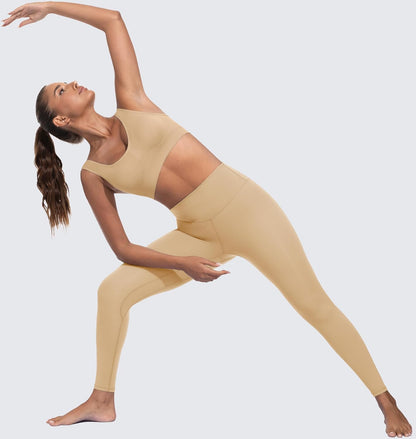 Light Impact Seamless Sports Bras for Women - Wireless Stretchy Comfort Yoga Bra