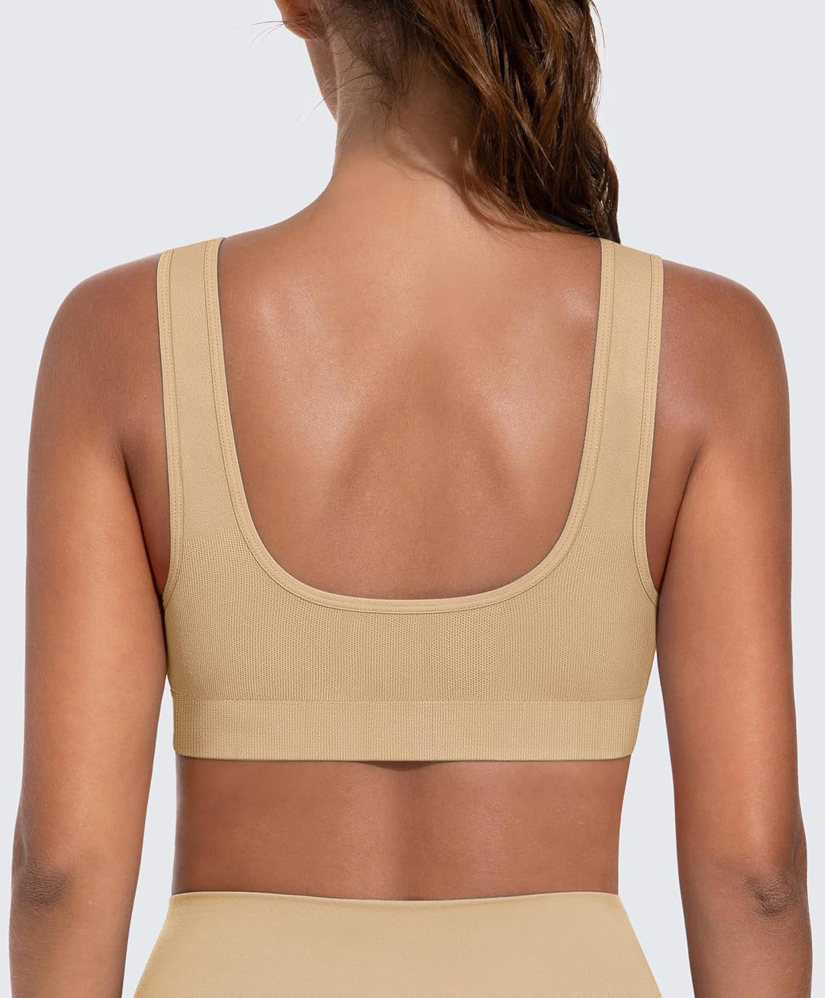 Light Impact Seamless Sports Bras for Women - Wireless Stretchy Comfort Yoga Bra