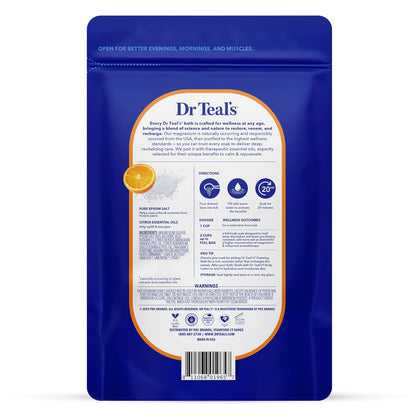 Epsom Salt Magnesium Soak, Glow & Radiance with Vitamin C & Citrus Essential Oils, 3 lbs (Pack of 4)
