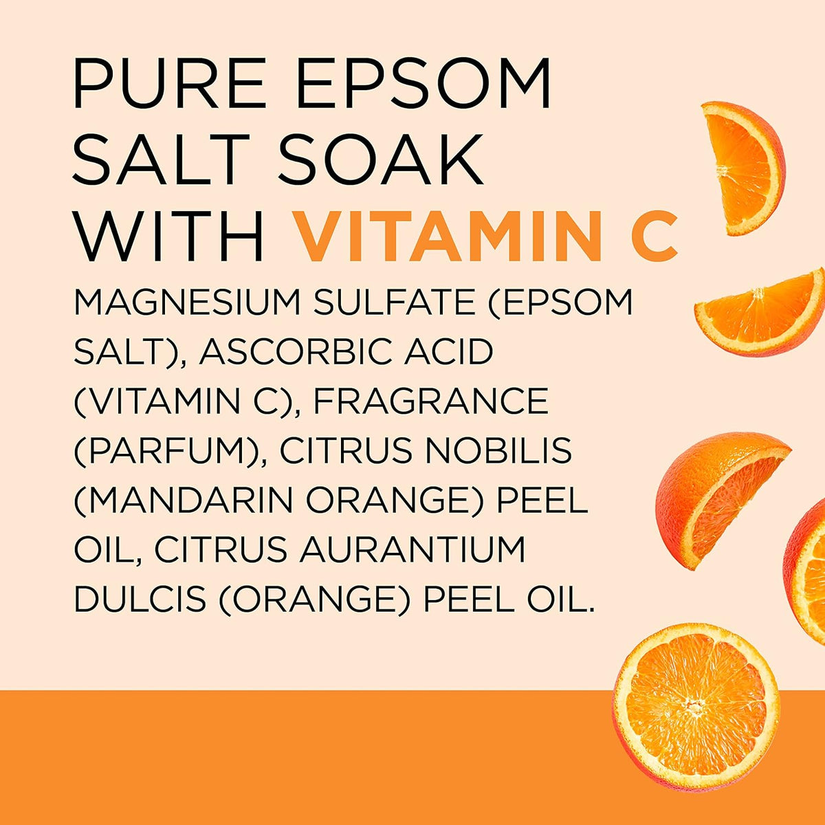 Epsom Salt Magnesium Soak, Glow & Radiance with Vitamin C & Citrus Essential Oils, 3 lbs (Pack of 4)