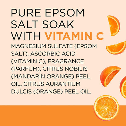 Epsom Salt Magnesium Soak, Glow & Radiance with Vitamin C & Citrus Essential Oils, 3 lbs (Pack of 4)