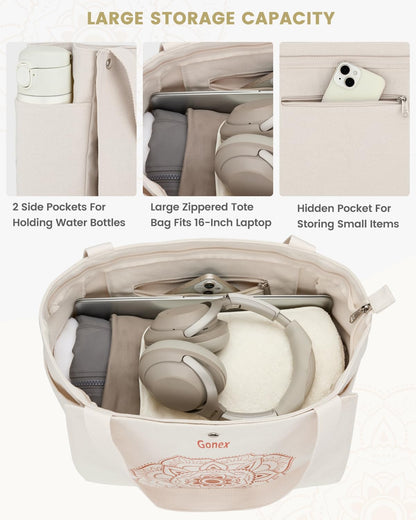 Yoga Mat Bag, Yoga Gym Bag Tote Bag with Multi Pockets For Women Men, Canvas Yoga Mat Carrier Take in Out Mat Easily For Pilates Travel Workout Office