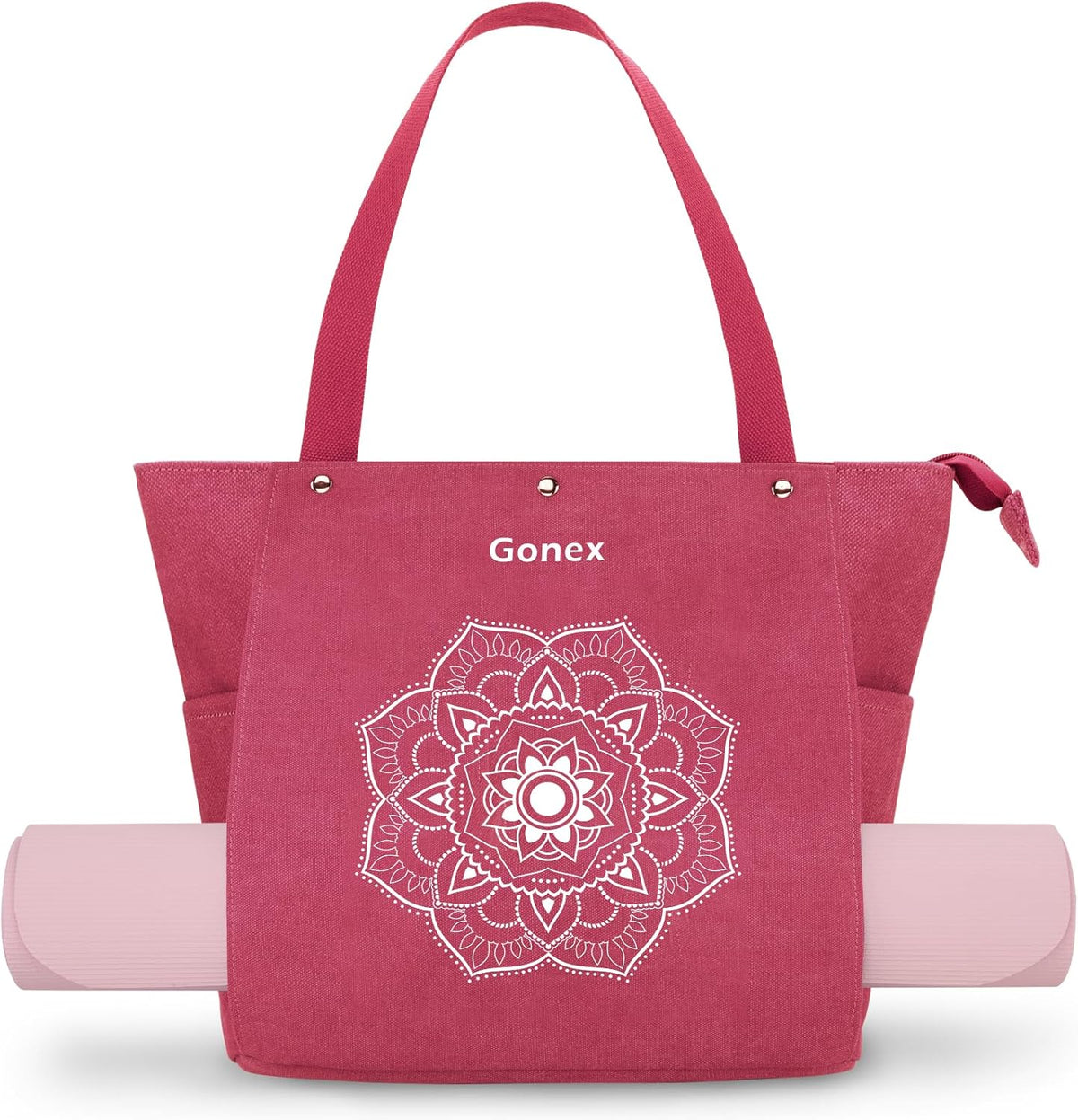 Yoga Mat Bag, Yoga Gym Bag Tote Bag with Multi Pockets For Women Men, Canvas Yoga Mat Carrier Take in Out Mat Easily For Pilates Travel Workout Office