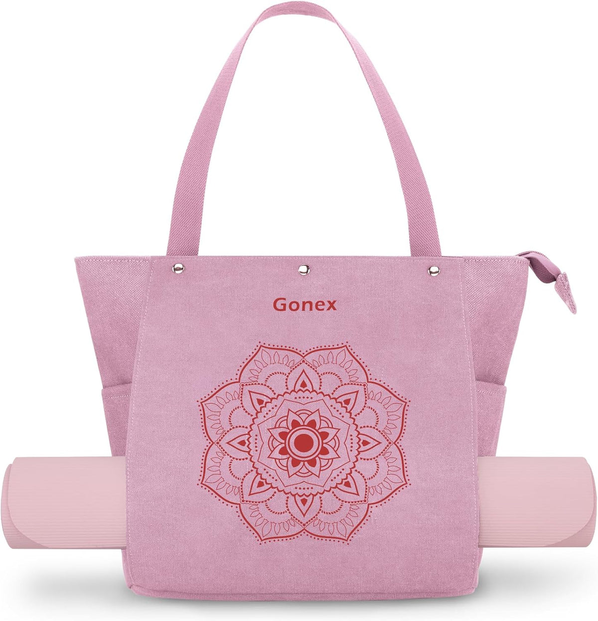 Yoga Mat Bag, Yoga Gym Bag Tote Bag with Multi Pockets For Women Men, Canvas Yoga Mat Carrier Take in Out Mat Easily For Pilates Travel Workout Office