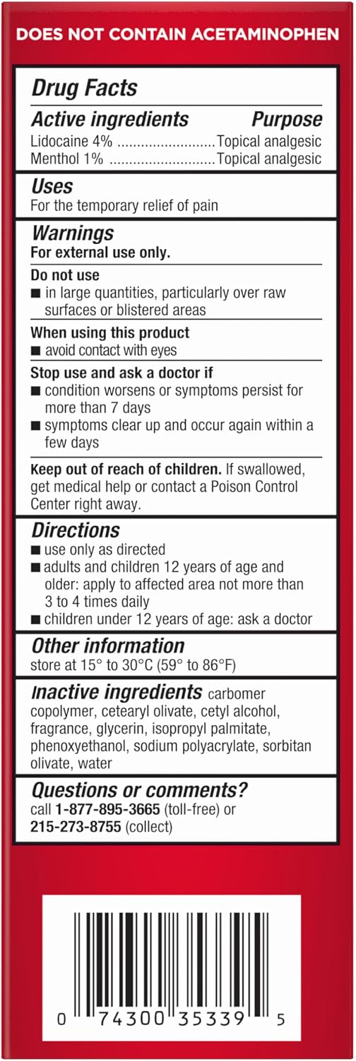 Precise Cooling Sensation Pain Relieving Cream, 4 oz