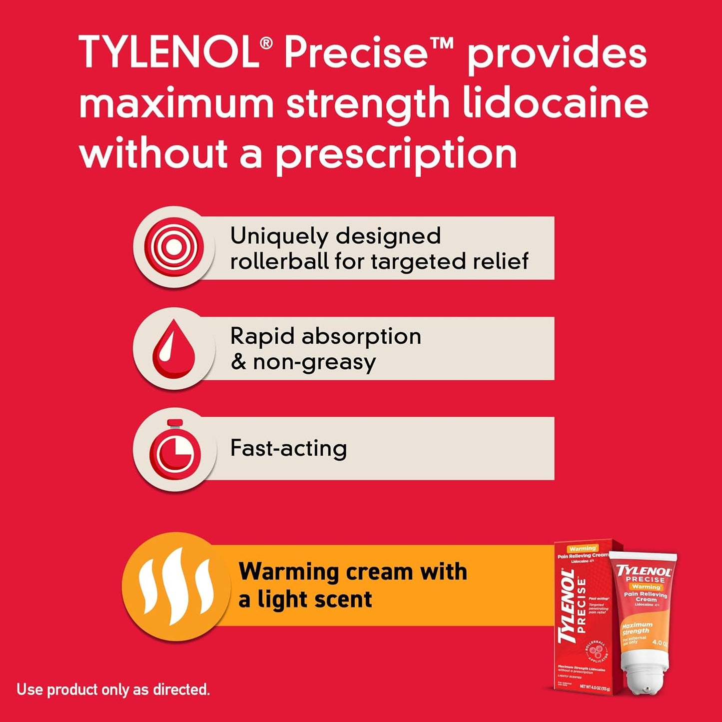 Precise Cooling Sensation Pain Relieving Cream, 4 oz