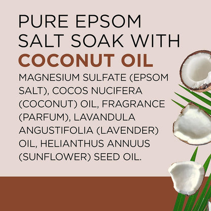 Epsom Salt Magnesium Soak, Nourish & Protect with Coconut Oil, 3 lbs (Pack of 4)