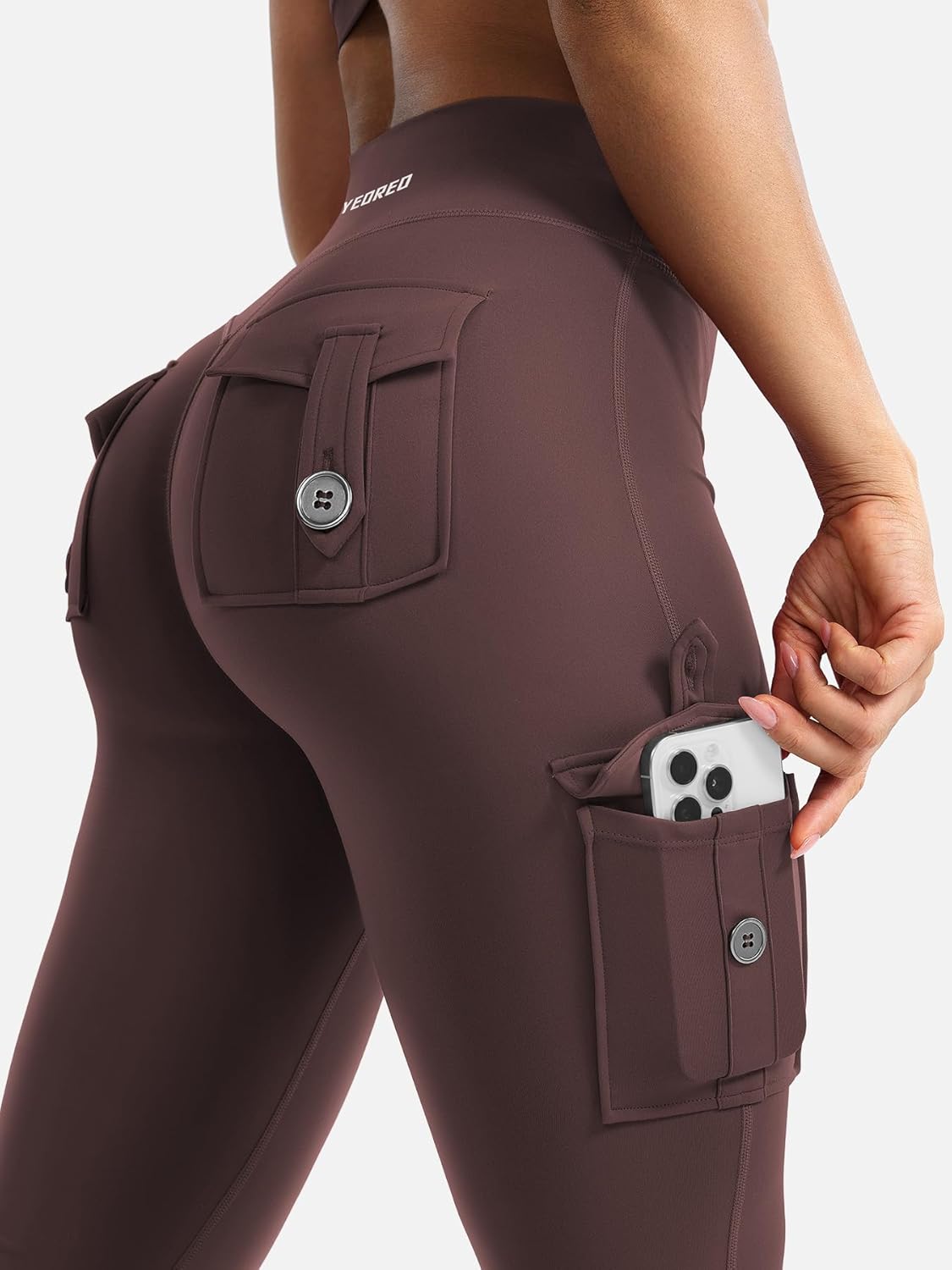 CoreFlex Women Workout Flare Leggings with Pockets Hidden Scrunch High Waisted Cargo Gym Yoga No Front Seam Leggings