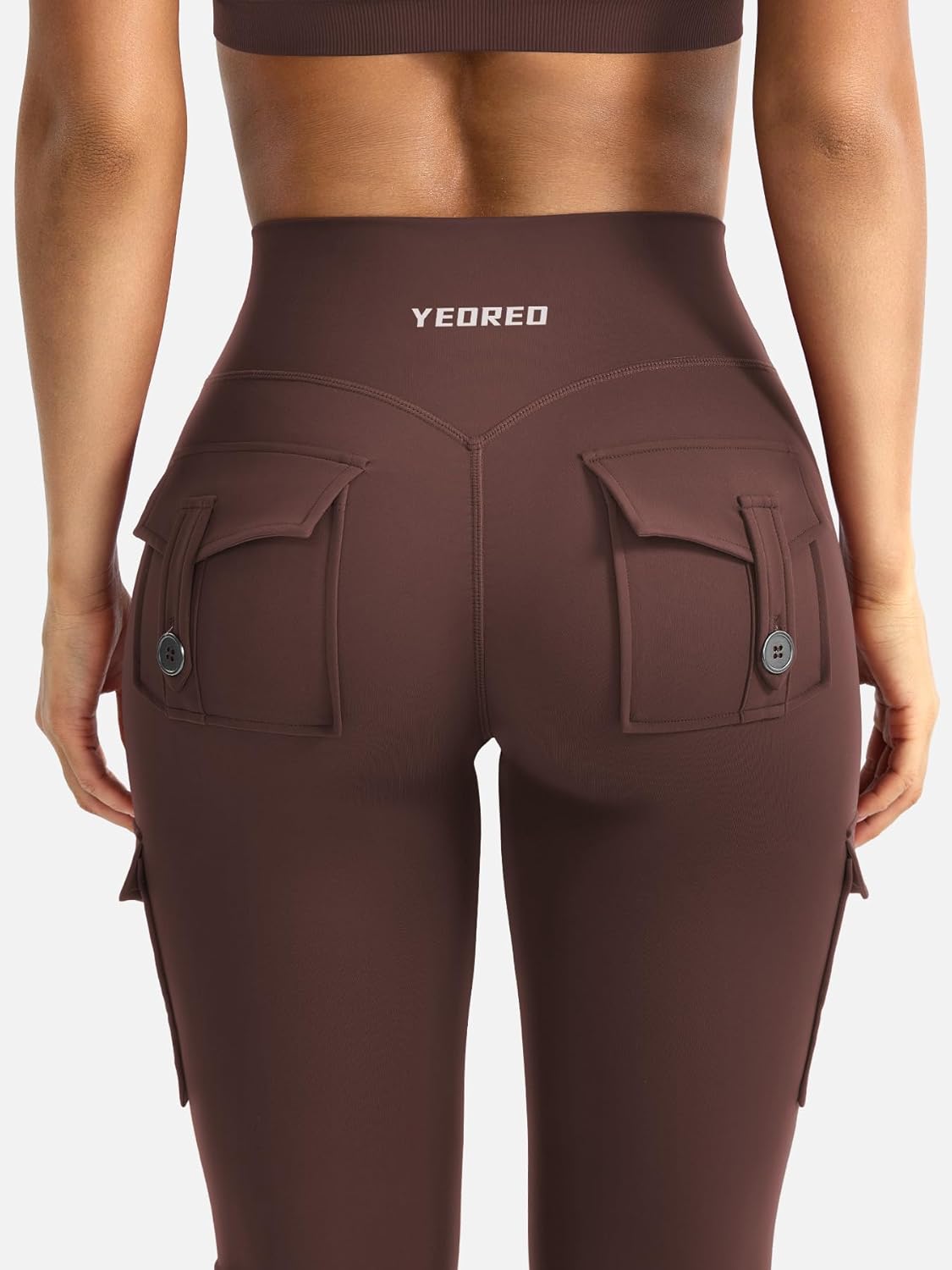 CoreFlex Women Workout Flare Leggings with Pockets Hidden Scrunch High Waisted Cargo Gym Yoga No Front Seam Leggings