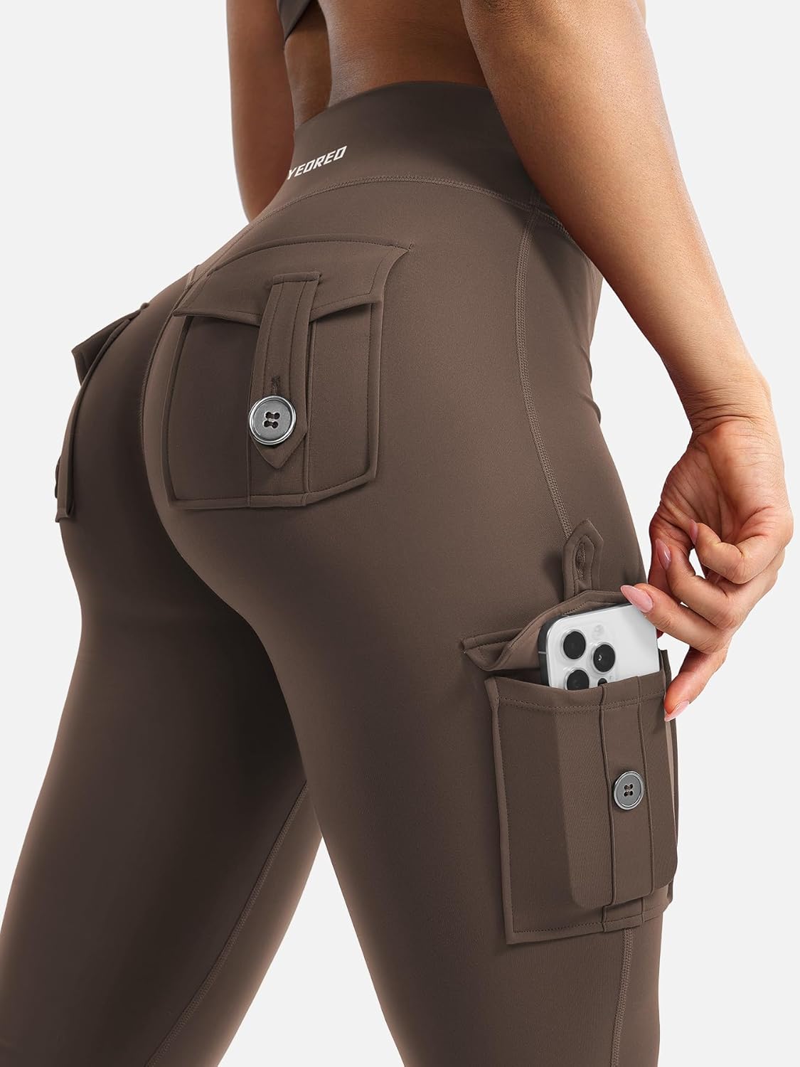 CoreFlex Women Workout Flare Leggings with Pockets Hidden Scrunch High Waisted Cargo Gym Yoga No Front Seam Leggings
