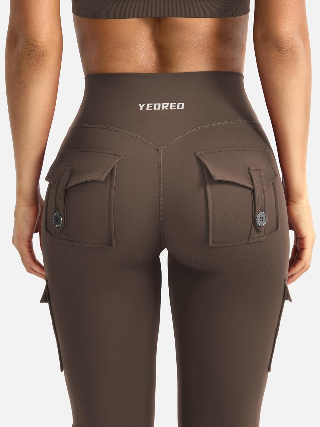 CoreFlex Women Workout Flare Leggings with Pockets Hidden Scrunch High Waisted Cargo Gym Yoga No Front Seam Leggings