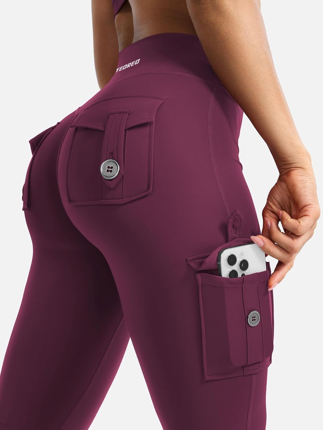 CoreFlex Women Workout Flare Leggings with Pockets Hidden Scrunch High Waisted Cargo Gym Yoga No Front Seam Leggings