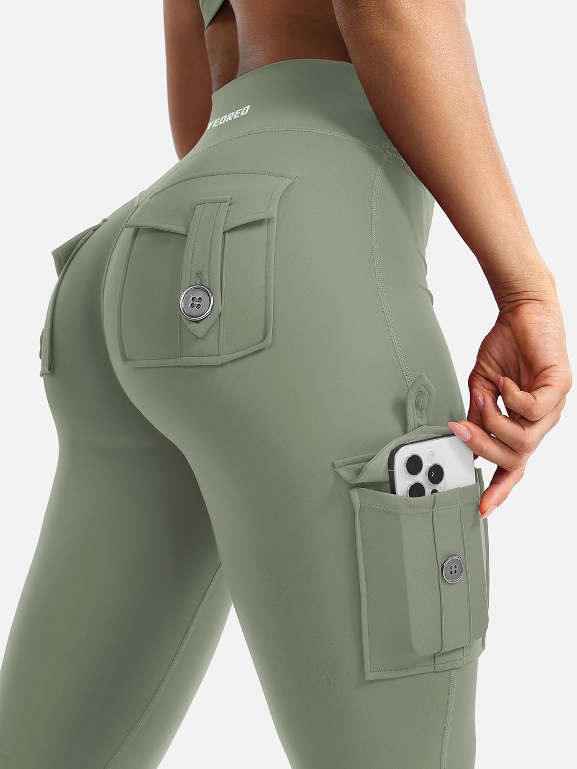 CoreFlex Women Workout Flare Leggings with Pockets Hidden Scrunch High Waisted Cargo Gym Yoga No Front Seam Leggings