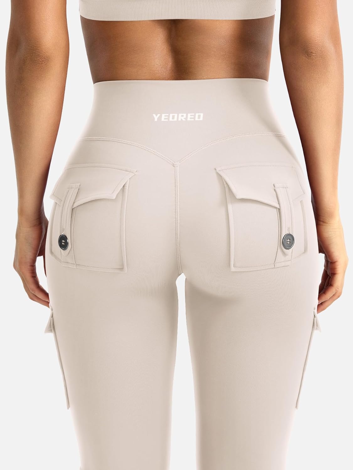CoreFlex Women Workout Flare Leggings with Pockets Hidden Scrunch High Waisted Cargo Gym Yoga No Front Seam Leggings