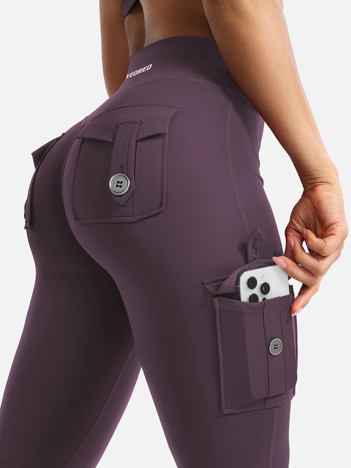 CoreFlex Women Workout Flare Leggings with Pockets Hidden Scrunch High Waisted Cargo Gym Yoga No Front Seam Leggings