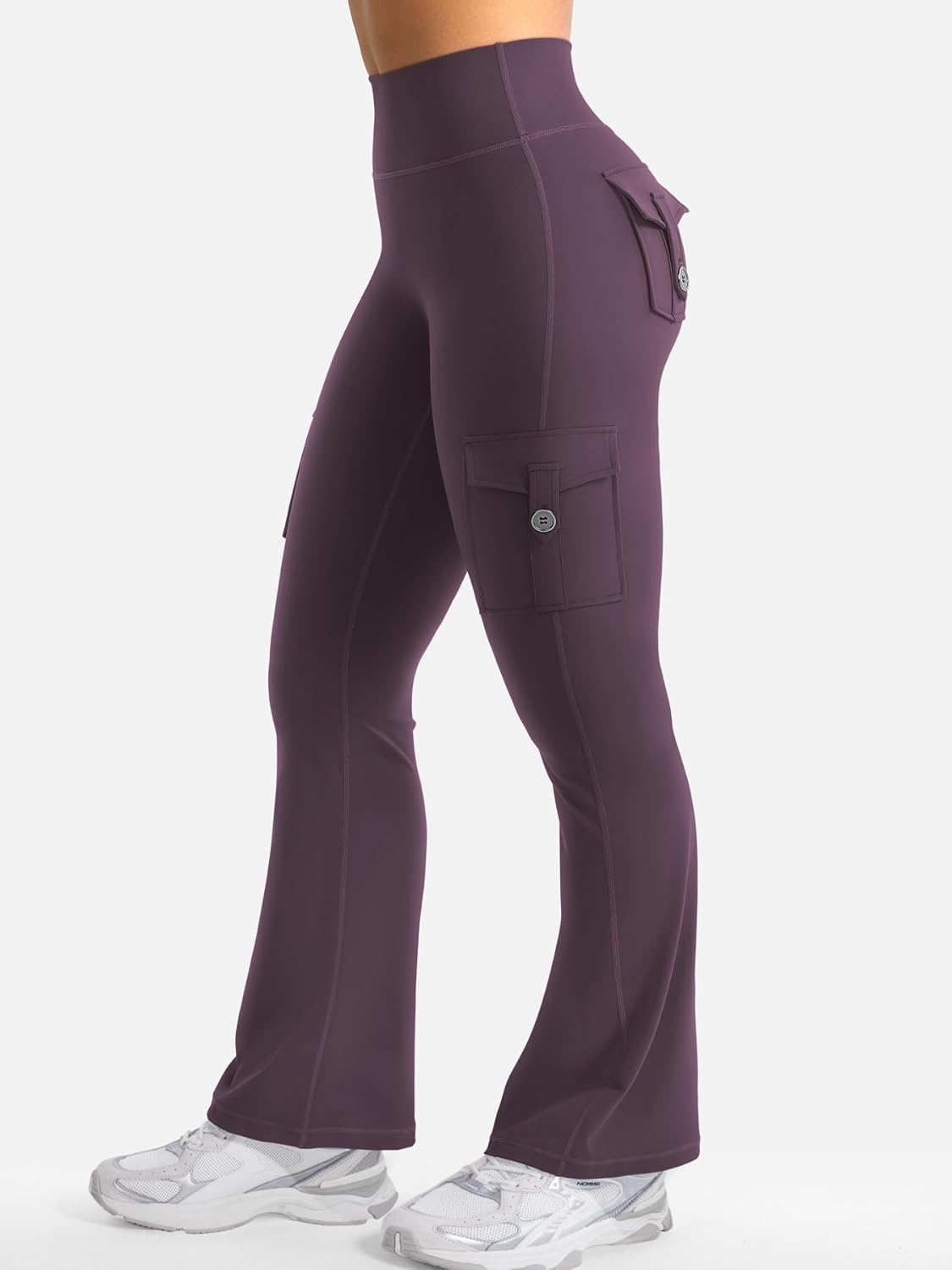 CoreFlex Women Workout Flare Leggings with Pockets Hidden Scrunch High Waisted Cargo Gym Yoga No Front Seam Leggings