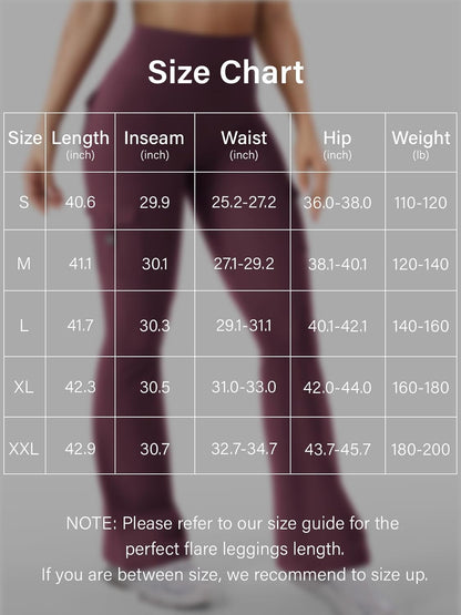 CoreFlex Women Workout Flare Leggings with Pockets Hidden Scrunch High Waisted Cargo Gym Yoga No Front Seam Leggings