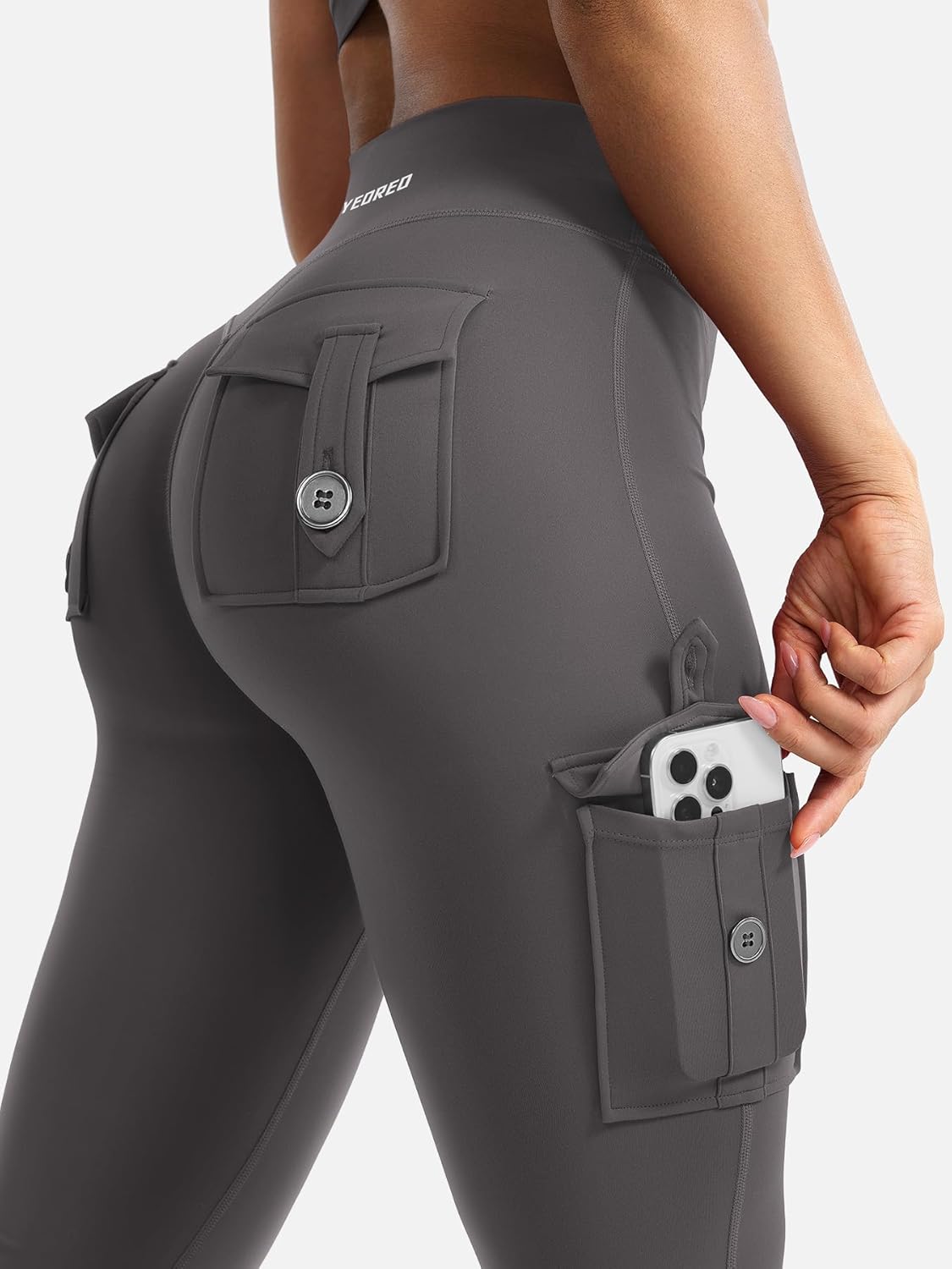 CoreFlex Women Workout Flare Leggings with Pockets Hidden Scrunch High Waisted Cargo Gym Yoga No Front Seam Leggings